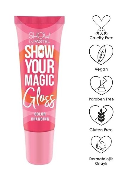 By Pastel Show Your Magic Gloss Color Changing - Renk Değiştiren Dudak Parlatıcısı, 9 ml fiyatları