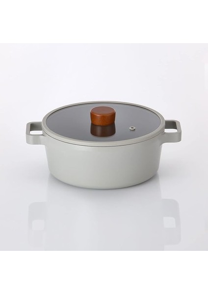 Fika Alüminyum Gri Cam Kapaklı Döküm Tencere 18 cm