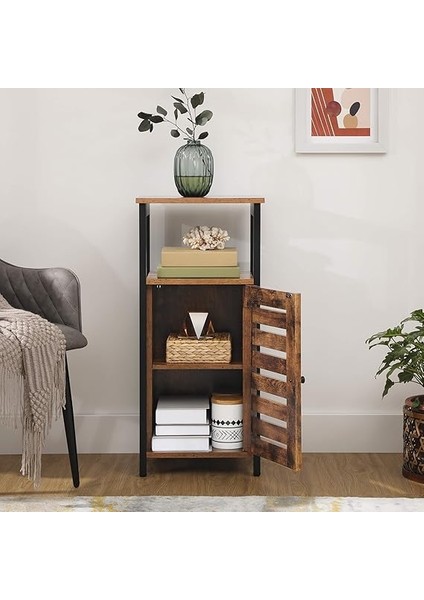 Yan Dolap, Komodin, Sağlam, 2 Açık Raflı Komodin, Endüstriyel Tasarım Komodin, Oturma Odası, Yatak Odası, Koridor, Vintage, LSC34BX fırsatları