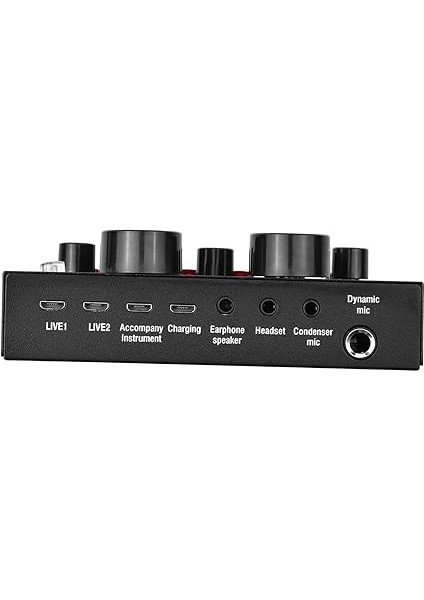 Harici Ses Karıştırma Ses Kartı Çoklu Ses Efektlerine Sahip USB Ses Arabirimi Şarkı Söylemek Için Dahili Pil Bağırarak Canlı Akış Chating Müzik Kaydı indirimleri