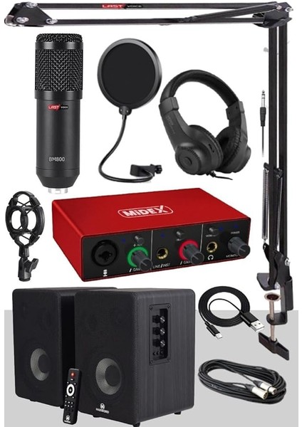 Referans Paket-1 Maxword Monitör Ses Kartı BM800 Mikrofon Stand