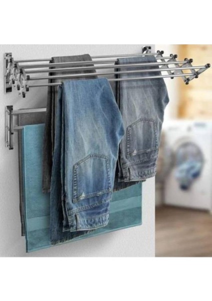 Çamaşır Balkon Kurutma Askısı Akordiyon Elbise Kurutmalık 70CM-9 Çubuk Alüminyum Duvar Montajlı fiyatları