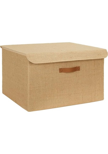 Home Textile Jüt Kapaklı Kutu 48 x 40 x 30 cm