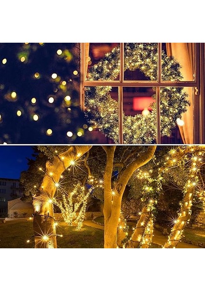Home Güneş Enerjili 10 Metre 100 LED Dış Mekan Dekoratif Bahçe Işık Zinciri Sıcak Beyaz, 8 Farklı Işık Modu, Solar LED Aydınlatma Balkon, Çit, Ağaç, Teras ve Yılbaşı Süsleme (【2 Paket】) fiyatları