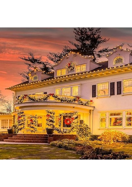 Home Güneş Enerjili 10 Metre 100 LED Dış Mekan Dekoratif Bahçe Işık Zinciri Sıcak Beyaz, 8 Farklı Işık Modu, Solar LED Aydınlatma Balkon, Çit, Ağaç, Teras ve Yılbaşı Süsleme (【2 Paket】) fırsatları