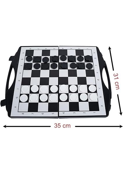 Çantalı 3'lü Dama, Tavla ve Satranç Oyun Seti - Taşınabilir ve Pratik Çoklu Oyun Seti fırsatları