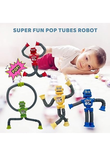 4 Adet Teleskopik Vantuzlu Robot Oyuncak, Duyusal Robot Tüp, Pedagojik Stres Azaltıcı Oyuncak, Çocuklar Için, Erkek ve Kız Çocukları Için Parti Hediyeleri fiyatları