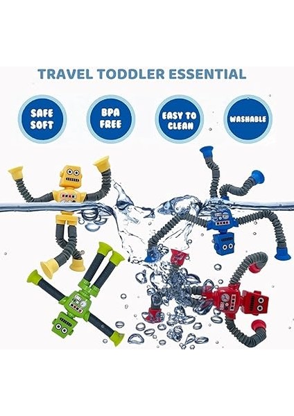 4 Adet Teleskopik Vantuzlu Robot Oyuncak, Duyusal Robot Tüp, Pedagojik Stres Azaltıcı Oyuncak, Çocuklar Için, Erkek ve Kız Çocukları Için Parti Hediyeleri modelleri