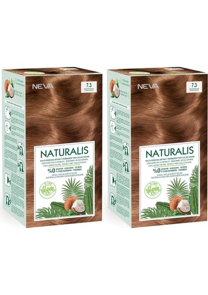 Saç Boyası 7.3 Karamel Kumral %100 Vegan 2'li Set