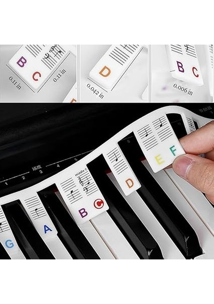 Çıkarılabilir Piyano Tuş Notları Kılavuzu: 61 Tam Boyutlu Tuş, Silikon Piyano Klavyesi Çıkartması, Saklama Kutulu, Çocuklar ve Yetişkinler, Yeni Başlayanlar, Öğrenme Için (61 Tuş) fiyatları