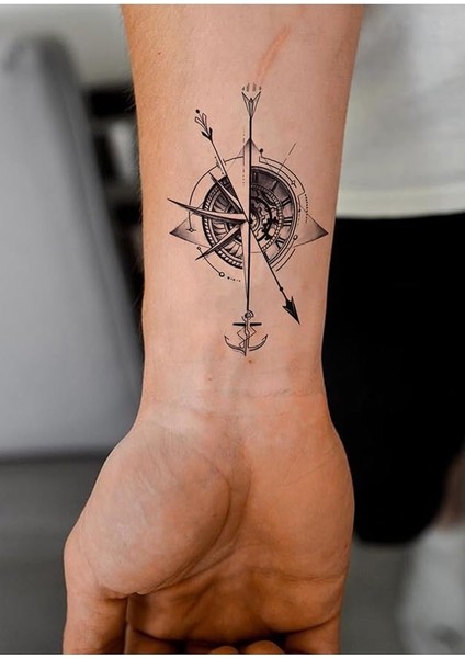 Çapa Dövmesi, Pusula Dövmesi, Unisex Dövme, Geçici Vücut Dövmesi, Minimal Dövme Tattoo