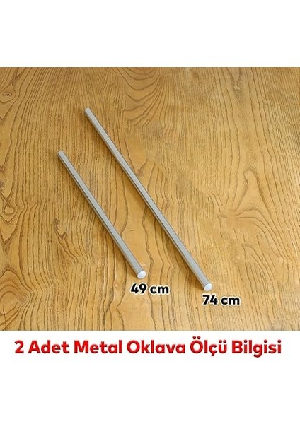 Alüminyum Metal Oklava 2'li Set 74-49 cm Börek Hamur Yufka Açma Silindir Yuvarlak Uzun Kısa Mutfak fiyatları