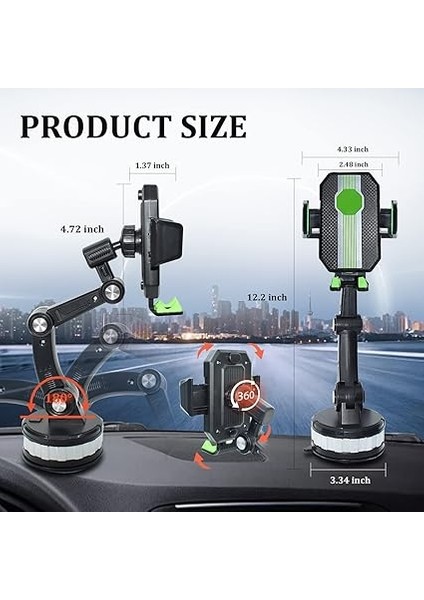 Araç Telefonu Tutacağı, Vantuz, Telefon Standı, Güçlü Telefon Tutacağı, Araç Montajı, Kamyon Için Evrensel Araç Telefonu Tutacağı, Gösterge Panosuna Monte Edilebilir, iPhone 14 13 12 Pro Max fırsatları