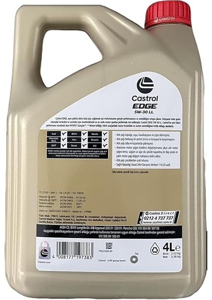 Edge 5W-30 Ll 4 Litre 2025 Ü.t fiyatları