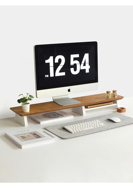 Wood Monitör Yükseltici, Monitör Standı, Ahşap Ekran Yükseltici (Meşe)