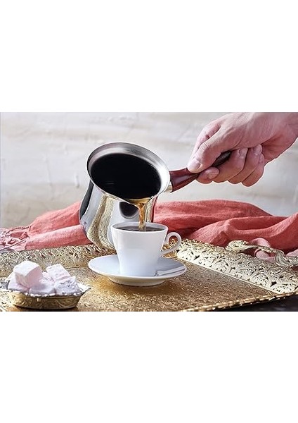 Celik Cezve, 300 ml Paslanmaz Celik Cezve, Kirmizi Kulplu Cezve, Tereyagi Sosu, Cikolata Sosu, Bitki Cayi Hazirlamak, Sut Isitmak Icin Uygun Sos Cezve Seti (Cezve, Kirmizi Sap) fiyatları