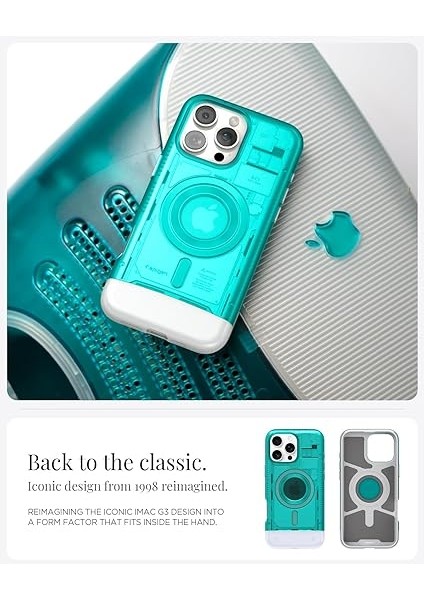 iPhone 16 Pro Max Magsafe Kılıf Classic C1 Hava Kanalı Teknolojisi™ Askeri Sınıf Koruma Magfit Bondi Blue iMac Tasarım Kapak - ACS08019 indirimleri