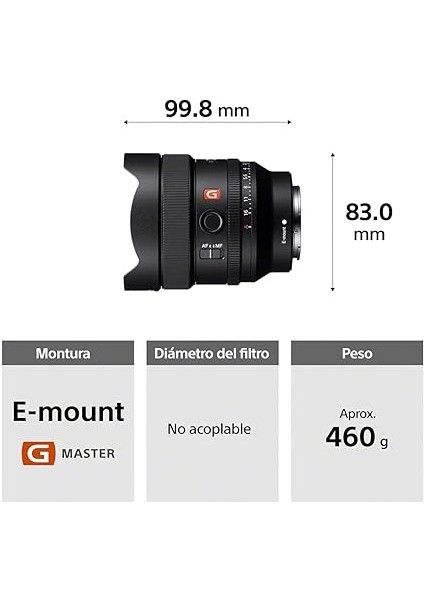 SEL14F18GM | Tam Format Fe 14 mm F1.8 Gm - Premium G Master Serisi Objektif, Sabit Odak Uzaklığına Sahip modelleri
