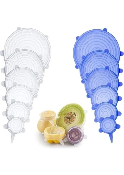 Tazeliği Koruyan 6'lı Silikon Streç Gıda Saklama Koruma Kapakları fiyatları