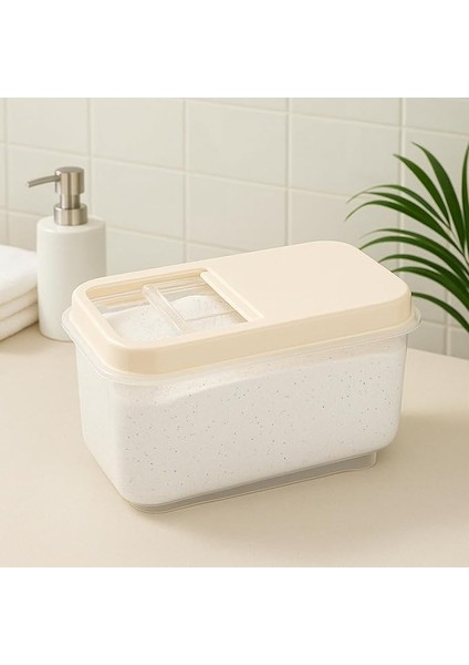 Lt Mega Banyo Düzenleyici Kayar Kapaklı Etiketli Toz Tablet Deterjan Saklama Kutusu