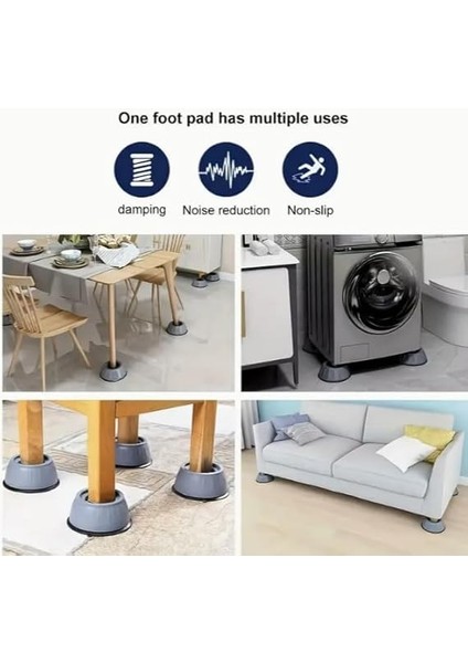 Çamaşır Makinesi Gürültü Engelleyici Kaymaz Titreşim Önleyici Kauçuk Ayak Pedleri Stoper 4 Adet Çamaşır Makinesi Ayağı indirimleri