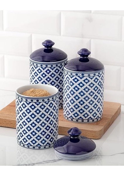 Coco Dames 3'lü Baharatlık Seti, Mavi & Beyaz fiyatları