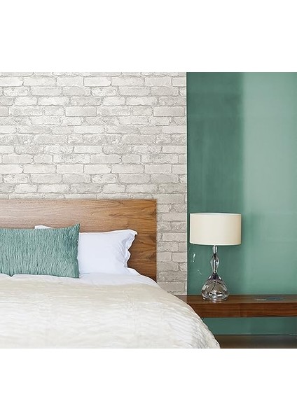 Nuwallpaper "gri ve Beyaz Tuğla" Soyup Yapıştır Duvar Kağıdı indirimleri