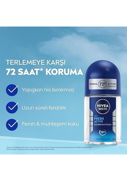 Men Erkek Sprey Deodorant Deep Beat 150ML ve Mini Roll-On Fresh Active 25ML Set, Ter Karşıtı Koruma modelleri