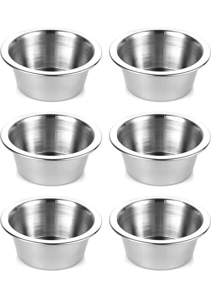 Home Sosluk 6 Lı Paslanmaz Çelik Mini Kase Lokumluk Reçellik Çerezlik Sosluk 6 Adet 8 cm Metal