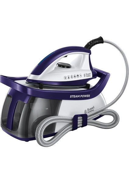 Hobbs 24440-56 Steam Power Ütü, 2600W, 3 Buhar Ayarı, 4.5 Bar Basınç, 100 G/dk'ya Kadar Değişken Buhar, 1.3l Su Haznesi, Kireç Koruması, Mor