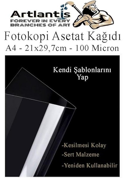 Asetat Kağıdı Pvc A4 25 Adet 100 Micron Fotokopi Asetatı Şeffaf A4 Kağıdı 21X29,7 Projektör Tepegöz modelleri