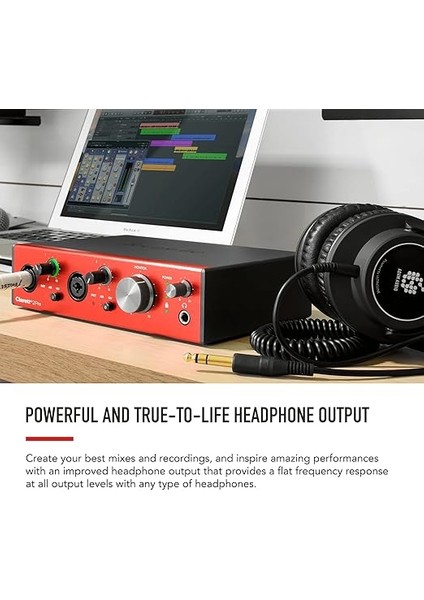 Clarett 2+ USB Ses Kartı: Müzik Prodüksiyonu Için Usb-C Bağlantılı Audio Arayüzü, Iki Profesyonel Kalite Pre-Amplifikatör ve Güçlü, Şeffaf Kulaklık Çıkışları/enstrüman Girişleri indirimleri