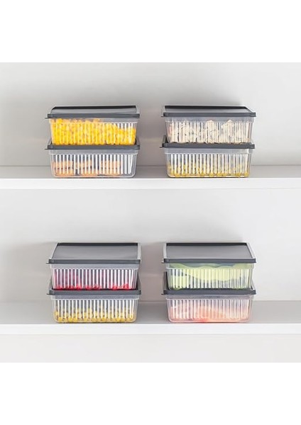 1101 4 Lü Dikdörtgen No-Frost Derin Dondurucu Çok Amaçlı Yiyecek Saklama Kabı Seti modelleri