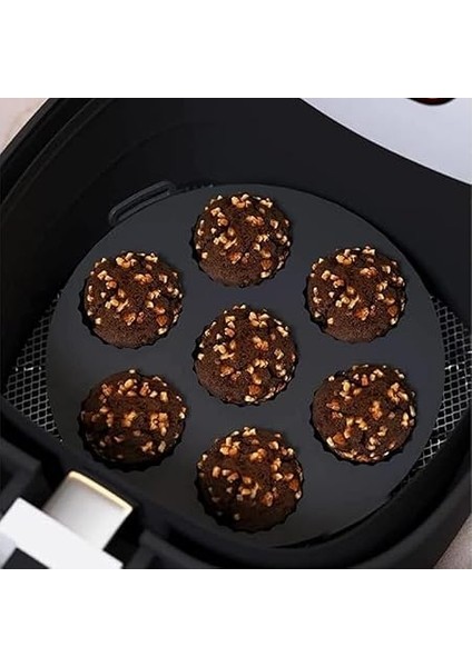 Airfryer Silikon Kek Pişirme Kalıbı 7 Bölmeli, Silikon Cupcake Kek Pişirme Kabı Air Fryer Muffin Fırın Kalıbı (1 Adet Siyah - 20 Cm) fiyatları