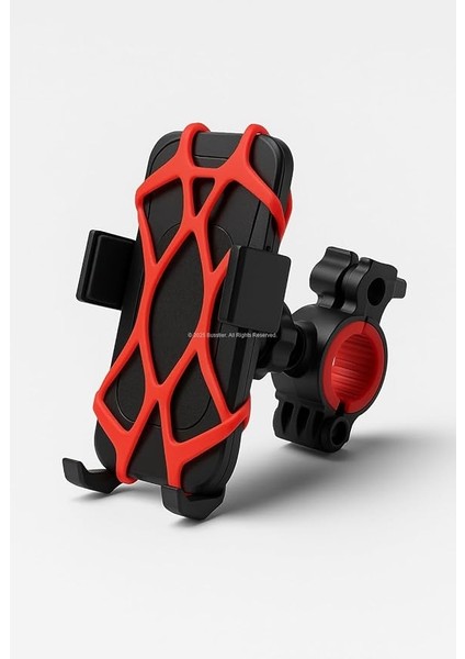 Lastik Destekli, Standlı Bisiklet Telefon Tutucu, 360° Döner Ayarlı, Titreşim Engelleyici, Silikon Emniyet Kemerli, Gidon Üzerine Montajlı, Universal Uyumluluklu, Abs Malzeme, Güvenli Sürüş I
