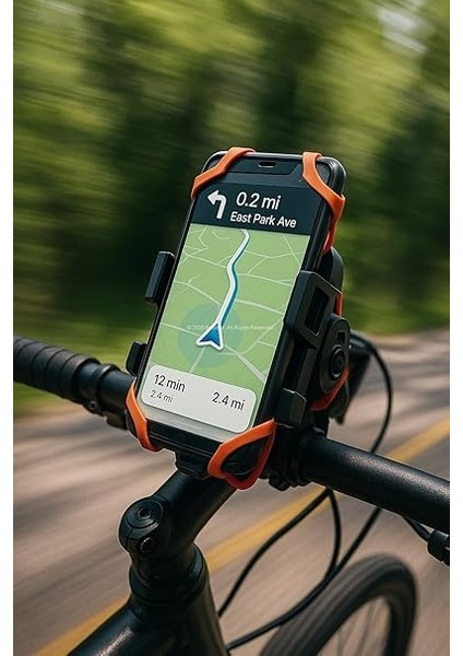 Lastik Destekli, Standlı Bisiklet Telefon Tutucu, 360° Döner Ayarlı, Titreşim Engelleyici, Silikon Emniyet Kemerli, Gidon Üzerine Montajlı, Universal Uyumluluklu, Abs Malzeme, Güvenli Sürüş I modelleri