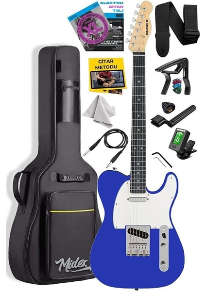 TLX-50BL Tele Kasa Maple Klavye 2 Single-Coil Manyetik Elektro Gitar