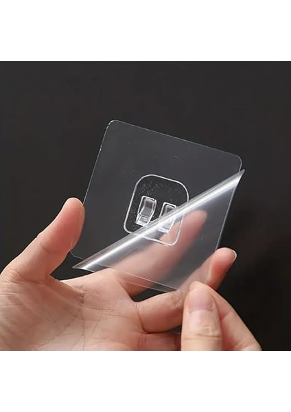 10'lu Su Geçirmez Yapışkanlı Raf Askısı - Duş Köşe Rafı ve Sabunluk Asma Kancası - 2,5 kg Taşıma Kapasiteli Şeffaf Klips - Seramik, Cam, Mermer, Metal Uyumlu - Delmeden Asma Aparatı fırsatları