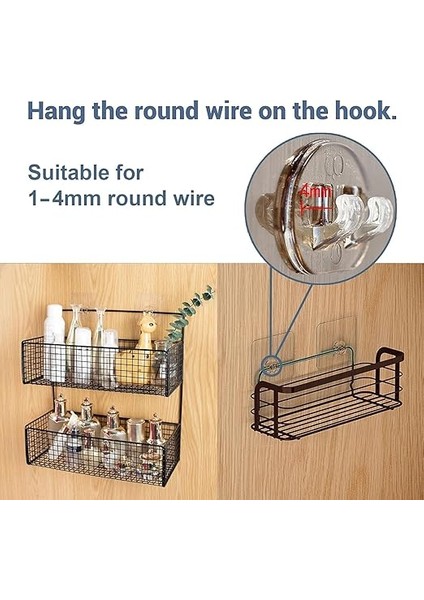 10'lu Su Geçirmez Yapışkanlı Raf Askısı - Duş Köşe Rafı ve Sabunluk Asma Kancası - 2,5 kg Taşıma Kapasiteli Şeffaf Klips - Seramik, Cam, Mermer, Metal Uyumlu - Delmeden Asma Aparatı indirimleri