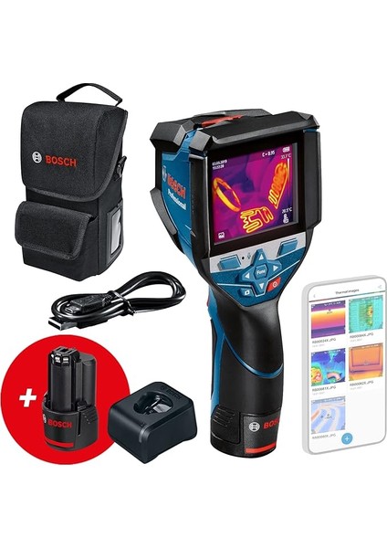 Professional Gtc 600 C + Taşıma Çantası (2x 12V Akü, Çalışma Aralığı: –20 °c Ila +600 °c, Çözünürlük: 256 x 192 Px, Mobil Uygulama Fonksiyonu, Taşıma Çantası) – Amazon Exclusive Set