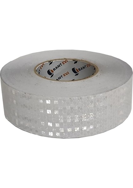Evi Reflektif Bant Beyaz 5CMX5MT Reflektör Bant Beyaz Ikaz Bandı (5cm x 5m)