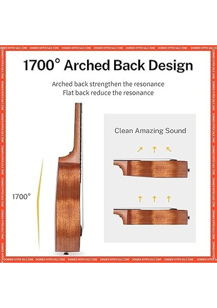 DUC-100 Concert Ukulele Mahogany Ukulele Paketi fiyatları
