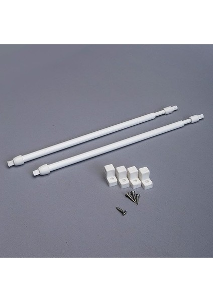 Perde Çubuğu Seti 2 Adet Alüminyum Perde Briz Borusu 4 Adet Başlık 60 cm - 80 cm