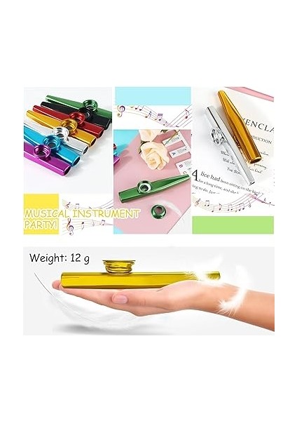 7 Adet Kazoo Enstrüman, Metal, 14 Değiştirilebilir Membranlı Kazoos Seti, Burun Flütü, Çocuklar, Yetişkinler ve Müzisyenler Için Uygundur, Kazoo Renkli, Çocuklar ve Parti Hediyeleri Için modelleri