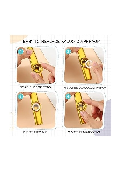 7 Adet Kazoo Enstrüman, Metal, 14 Değiştirilebilir Membranlı Kazoos Seti, Burun Flütü, Çocuklar, Yetişkinler ve Müzisyenler Için Uygundur, Kazoo Renkli, Çocuklar ve Parti Hediyeleri Için indirimleri