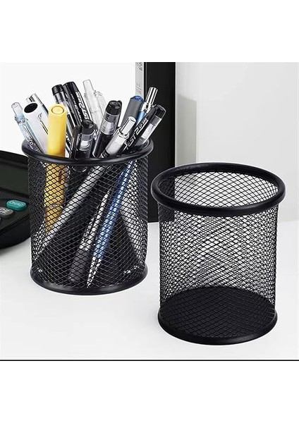 Home Masa Üstü Ofis Tipi Metal Kalemlik,perfore Kalemlik,masa Düzenleyici ve Toparlayıcı Organizer,kalem Kutusu (Siyah Silindir) fırsatları