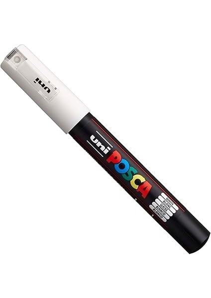 Pc-1m Boya Sanatı Markör Kalemleri - Kumaş Cam Metal Kalem - Siyah + Beyaz (Her Birinden 1 Adet) modelleri