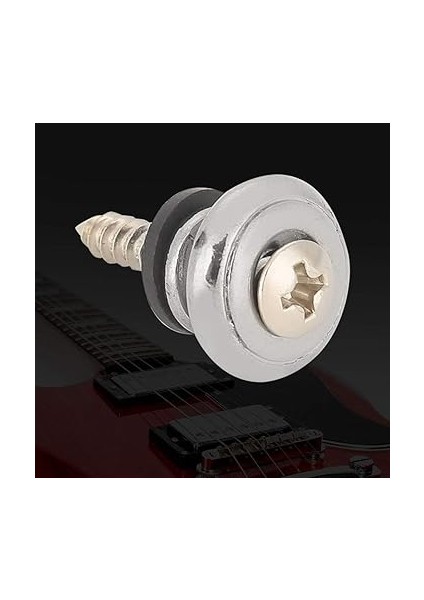 10 Adet Gitar Askı Kilidi Düğmesi Gitar Askı Kilidi, Gitar Askı Düğmeleri Metal Uç Pimi Vida ile Ukulele Elektrik Bas (Gümüş) fırsatları
