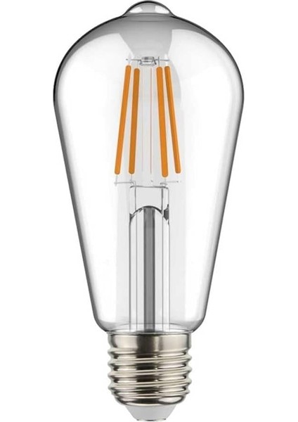 Adet K2 6W E27 2700K Sarı Işık Flamanlı Rustik LED Ampul KES505