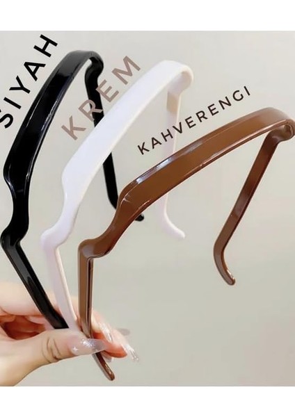 3'lü Gözlük Efekti Veren Taç Siyah, Kahverengi,krem Set, Kadın Çocuk Mandal Toka Xl fiyatları